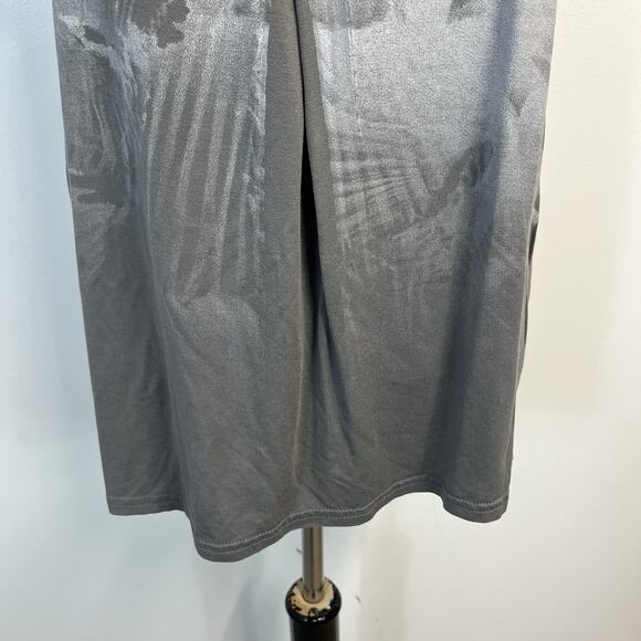 Mado et les Autres Top Women's sz L/3 Gray White Pullover Pleated Stretch Artsy - Picture 4 of 7